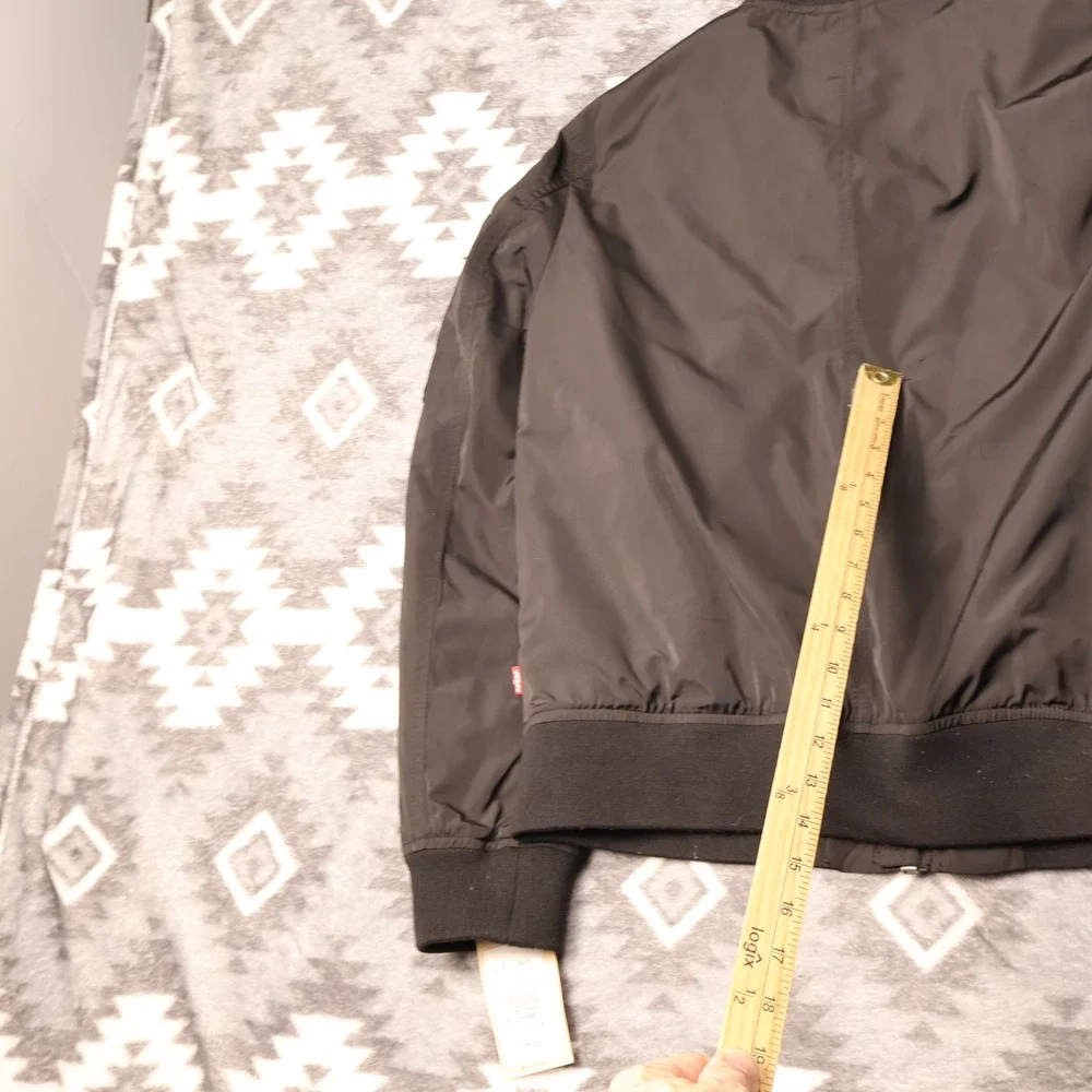 Levis Mens Poly Lightweight Bomber Jacket Black LW1JP570 Flight Coat M